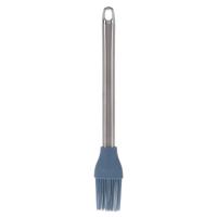 Bakkwast - zilver/blauw - RVS/Siliconen - 26 cm - Keukengerei