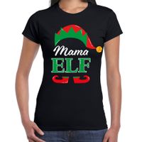 Mama elf fout Kerst t-shirt zwart voor dames