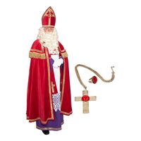 Sinterklaas kostuum - inclusief ring en kruis ketting met rode steen - thumbnail