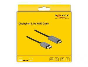 Delock 85930 Actieve DisplayPort 1.4 naar HDMI-kabel 4K 60 Hz (HDR) 3 m