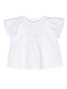 Il Gufo blouse en coton texturé - Blanc