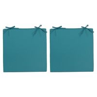8x stuks stoelkussens voor binnen en buiten in de kleur petrol blauw 40 x 40 cm