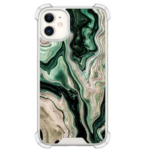 iPhone 11 siliconen shockproof hoesje - Green waves
