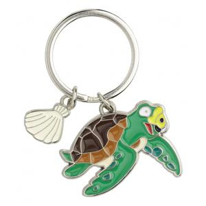 Metalen sleutelhanger van een zeeschildpad - 5 cm - Dieren cadeau artikelen - Kinderen