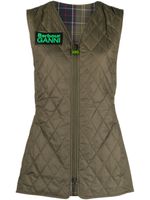 Barbour x Ganni Betty gilet réversible - Vert - thumbnail