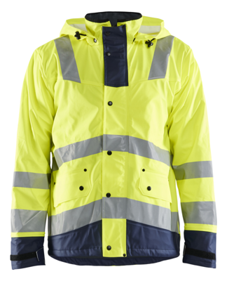 Blåkläder Regenjas gevoerd High-Vis LEVEL 2 43072003 | High-Vis Geel/Marineblauw | Maat 4XL - 7330509687888