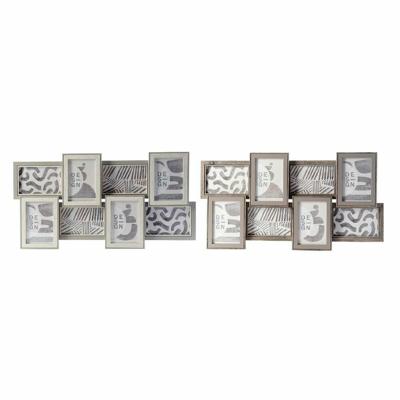 Fotolijsten DKD Home Decor 60 x 3 x 32 cm Kristal Grijs Bruin Hout MDF Stads (2 Stuks)