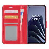 Basey OnePlus 10 Pro Hoesje Book Case Kunstleer Cover Hoes -Rood