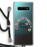 Happy days: Samsung Galaxy S10 Plus Transparant Hoesje met koord