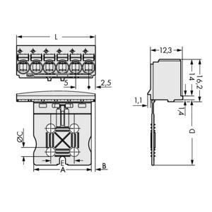 WAGO 2092-1110 Male behuizing-board 2092 Totaal aantal polen: 10 Rastermaat: 5 mm 100 stuk(s)