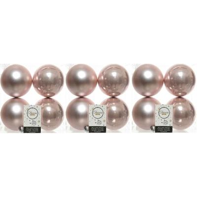 Decoris Kerstballen - 12x st - lichtroze - 10 cm - kunststof - kerstversiering Decoris Kerstballen - 12x st - lichtroze - 10 cm - kunststof - kerstversiering