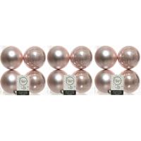 Decoris Kerstballen - 12x st - lichtroze - 10 cm - kunststof - kerstversiering
