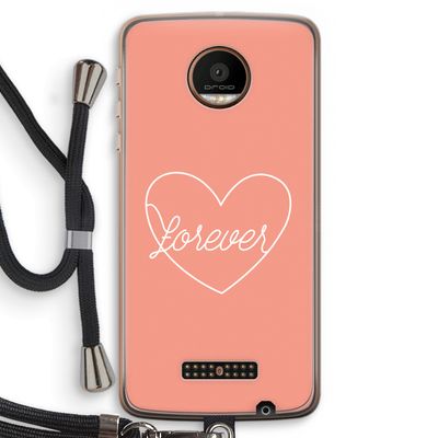 Forever heart: Motorola Moto Z Force Transparant Hoesje met koord