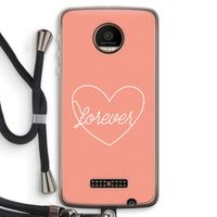 Forever heart: Motorola Moto Z Force Transparant Hoesje met koord