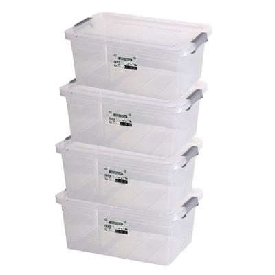 Urban Living Opberg box - 4x - 15 liter - 42 x 28 x 42cm - met deksel en clips - waterdicht Urban Living Opberg box - 4x - 15 liter - 42 x 28 x 42cm - met deksel en clips - waterdicht