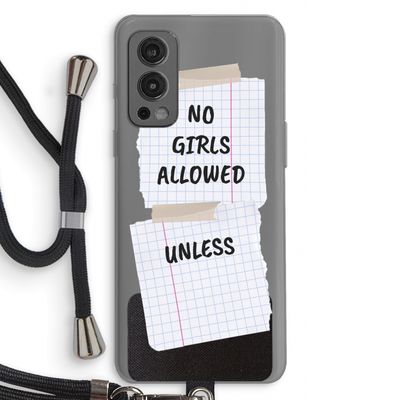 No Girls Allowed Unless: OnePlus Nord 2 5G Transparant Hoesje met koord