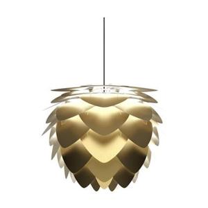 Umage Aluvia Mini hanglamp brushed brass - met koordset zwart - Ø 40