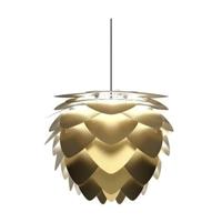 Umage Aluvia Mini hanglamp brushed brass - met koordset zwart - Ø 40