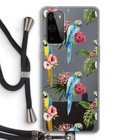 Kleurrijke papegaaien: OnePlus 9 Pro Transparant Hoesje met koord