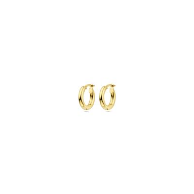 14k Geelgouden Oorringen met Ronde Buis - 3 mm