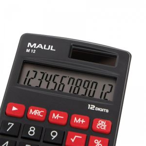 MAUL M 12 calculator Pocket Rekenmachine met display Zwart, Rood