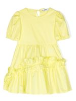 MSGM Kids robe en popeline à volants - Jaune - thumbnail