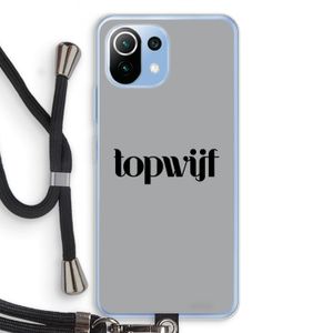 Topwijf Grijs Zwart: Xiaomi Mi 11 Lite Transparant Hoesje met koord