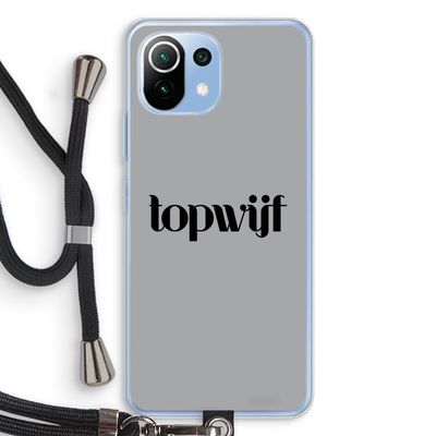 Topwijf Grijs Zwart: Xiaomi Mi 11 Lite Transparant Hoesje met koord
