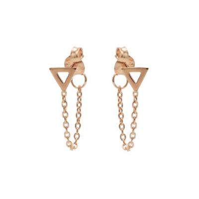 Karma Oorbellen Chain Open Triangle Rosé