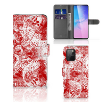 Telefoonhoesje met Naam Samsung S10 Lite Angel Skull Rood - thumbnail