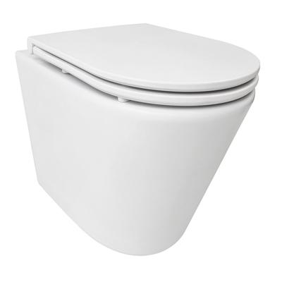 Wiesbaden Vesta Rimless Wandcloset Tornado Flush Mat Wit Met Flatline Toiletzitting Softclose En Quick Release Mat Wit