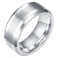 Wolfraam heren ring Geborstelde streep 8mm-20mm