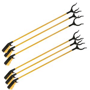Afvalgrijper/vuilnisgrijper met lange steel - Set van 6x stuks - 83 cm - zonder te bukken - oppaktan