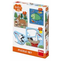 DinoToys Dino puzzel - baby: waar de dieren leven - 3 tot 5 stukjes
