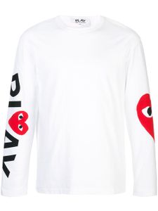 Comme Des Garçons Play t-shirt imprimé à manches longues - Blanc