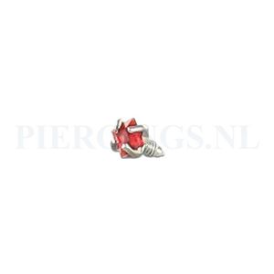 Dermal 1.2 mm vierkant kristal rood