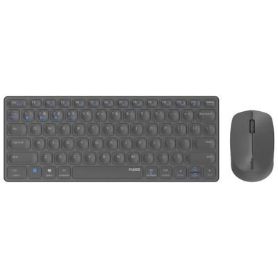 Rapoo 9600M Draadloze multimode Blade Combo Set, QWERTY US - Donkergrijs