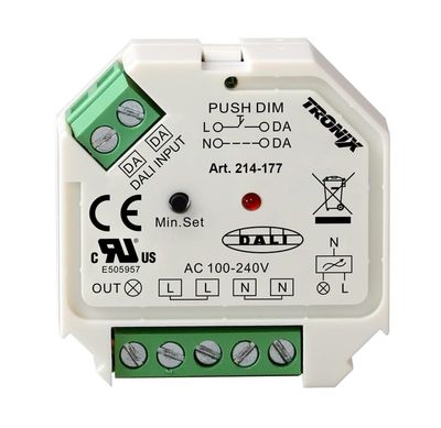 Dali dimmer 1 kanaal 230V voor triac dimbare led lampen max 200W 214-177