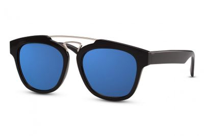 CWI zonnebril unisex wayfarer cat.3 zwart/blauw (CWI1485) CWI zonnebril unisex wayfarer cat.3 zwart/blauw (CWI1485)