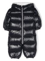 Moncler Enfant combinaison de ski matelassée en satin à patch logo - Bleu - thumbnail