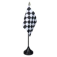 Auto Racing F1 tafelvlaggetjes - 1x stuks - 10 x 15 cm vlag - met zwarte standaard