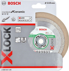 Bosch Accessoires X-LOCK Diamantschijf Standard for Ceramic 110 x 22,23 x 1,6 x 7,5 mm - 1 stuk(s) - 2608615136