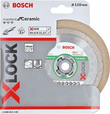 Bosch Accessoires X-LOCK Diamantschijf Standard for Ceramic 110 x 22,23 x 1,6 x 7,5 mm - 1 stuk(s) - 2608615136