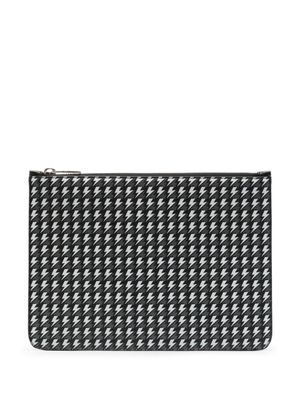 Neil Barrett pochette en cuir à motif Thunderbolt - Noir