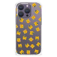 Doorzichtige Silicone Hoesje voor iPhone 15 Pro Katten Emojis