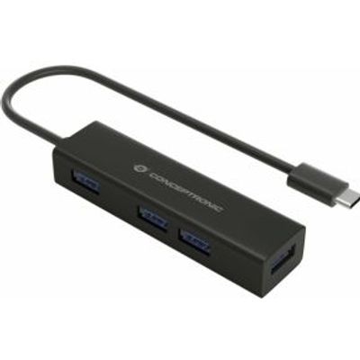 Conceptronic HUBBIES07B interface hub USB 3.2 Gen 1 (3.1 Gen 1) Type-C 5000 Mbit/s Zwart