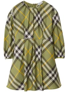 Burberry Kids robe évasée Savannah en coton - Vert