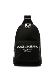 Dolce & Gabbana sac à dos zippé à logo appliqué - Noir