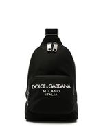 Dolce & Gabbana sac à dos zippé à logo appliqué - Noir - thumbnail