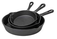 Blackwell Koekenpannenset Gietijzer / Skillets ø 16, 20 & 25 cm - zonder anti-aanbaklaag